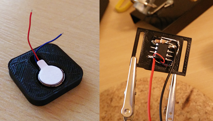 Image showing the circuit within the vibration unit