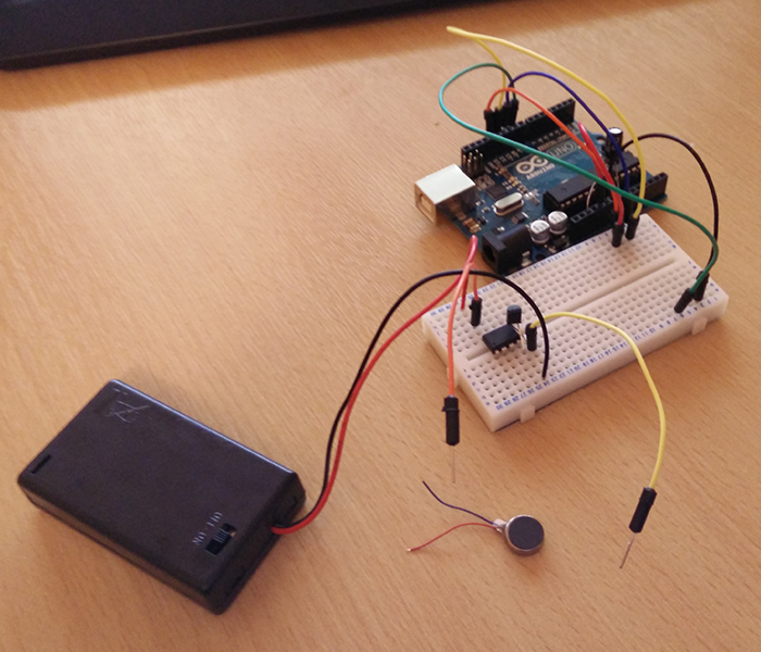 Image showing the circuit prototype on a breadboard